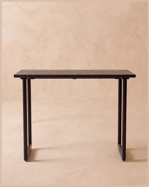 Dala Rectangular Bar Table-Black Wood
