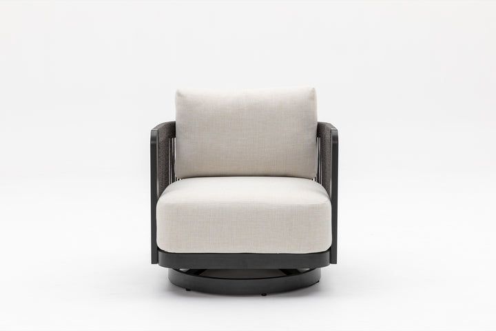 Havana Swivel Lounge Chair — Black Wood