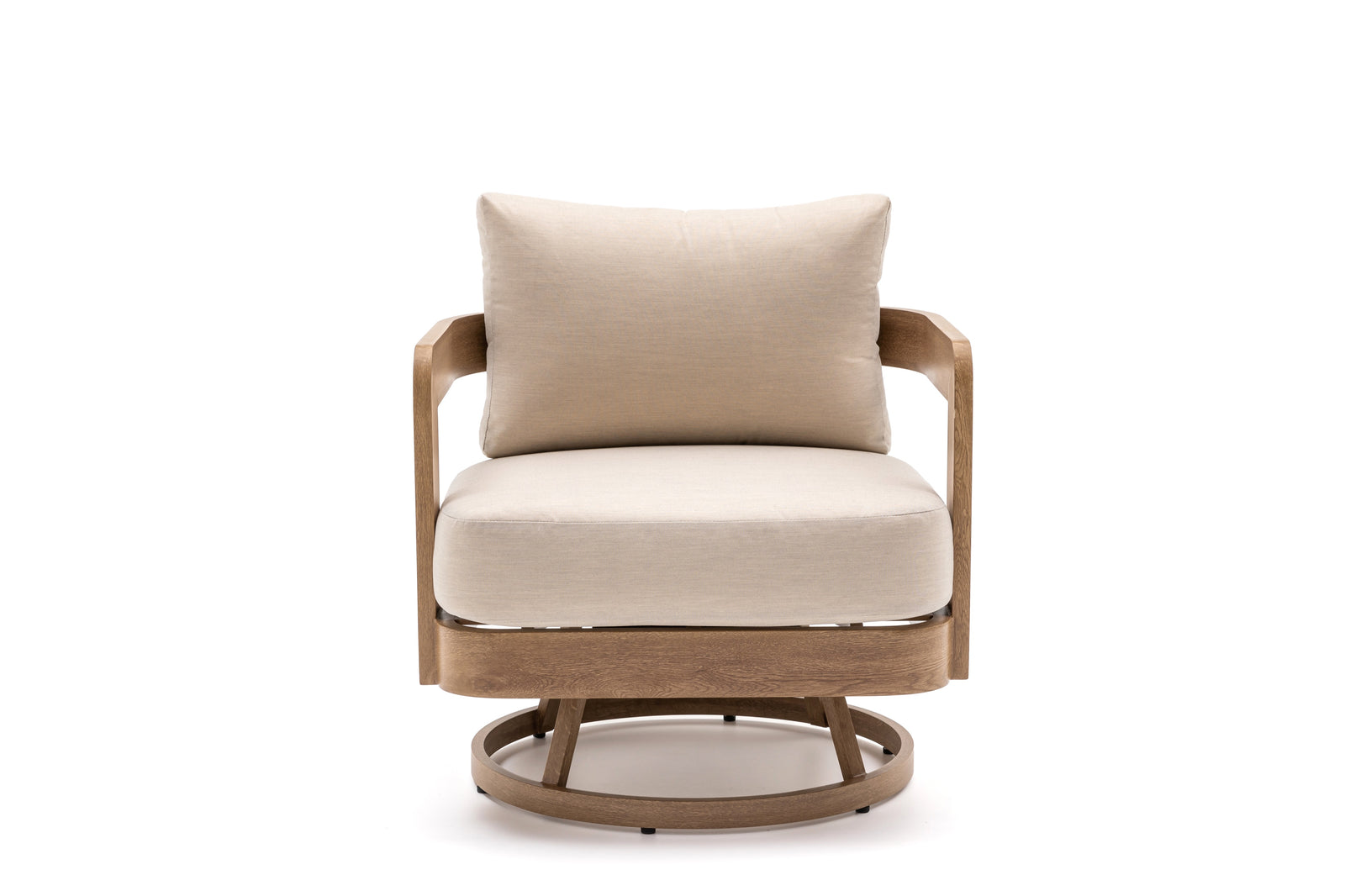 Dala Swivel Lounge Chair — Natural Wood