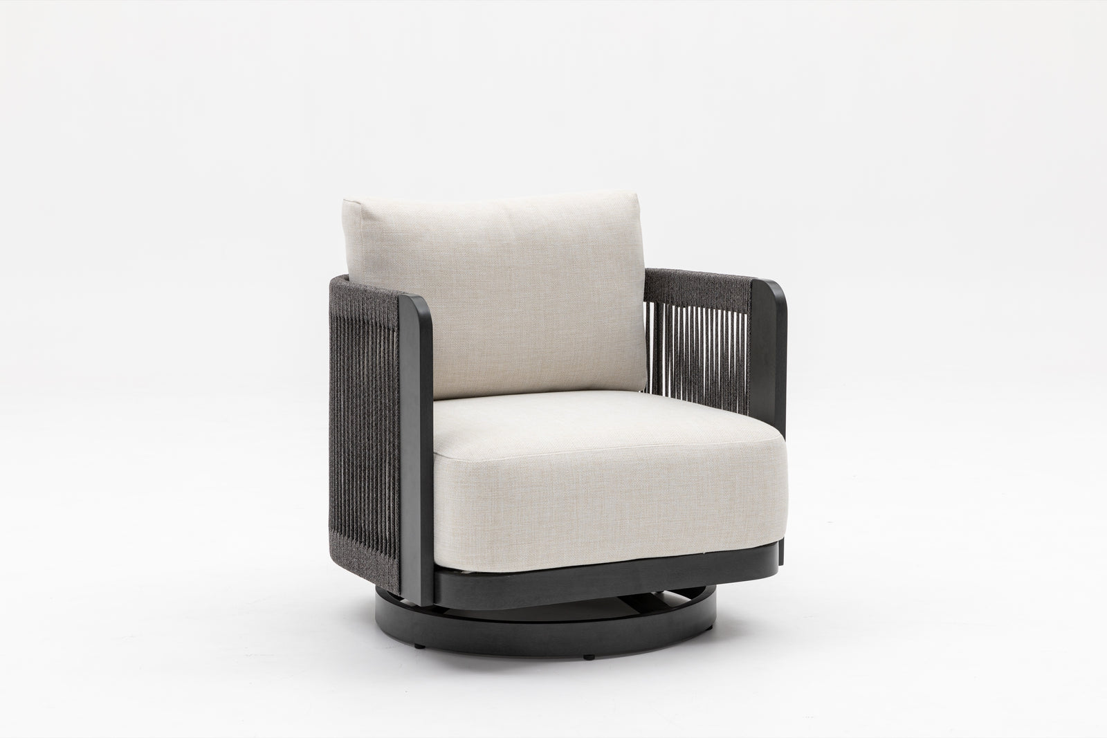 Havana Swivel Lounge Chair — Black Wood