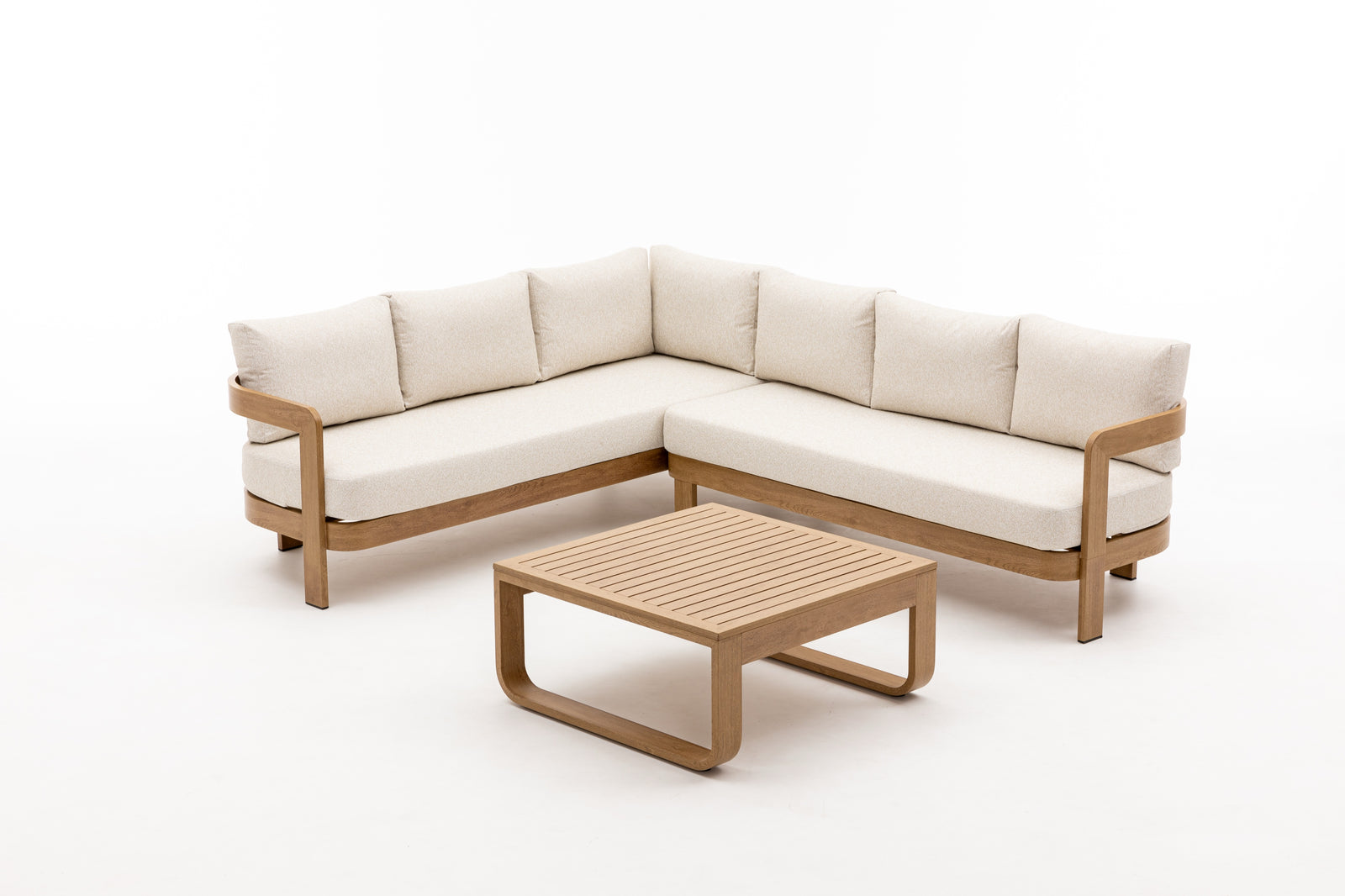 Dala Corner Sofa — Natural Wood