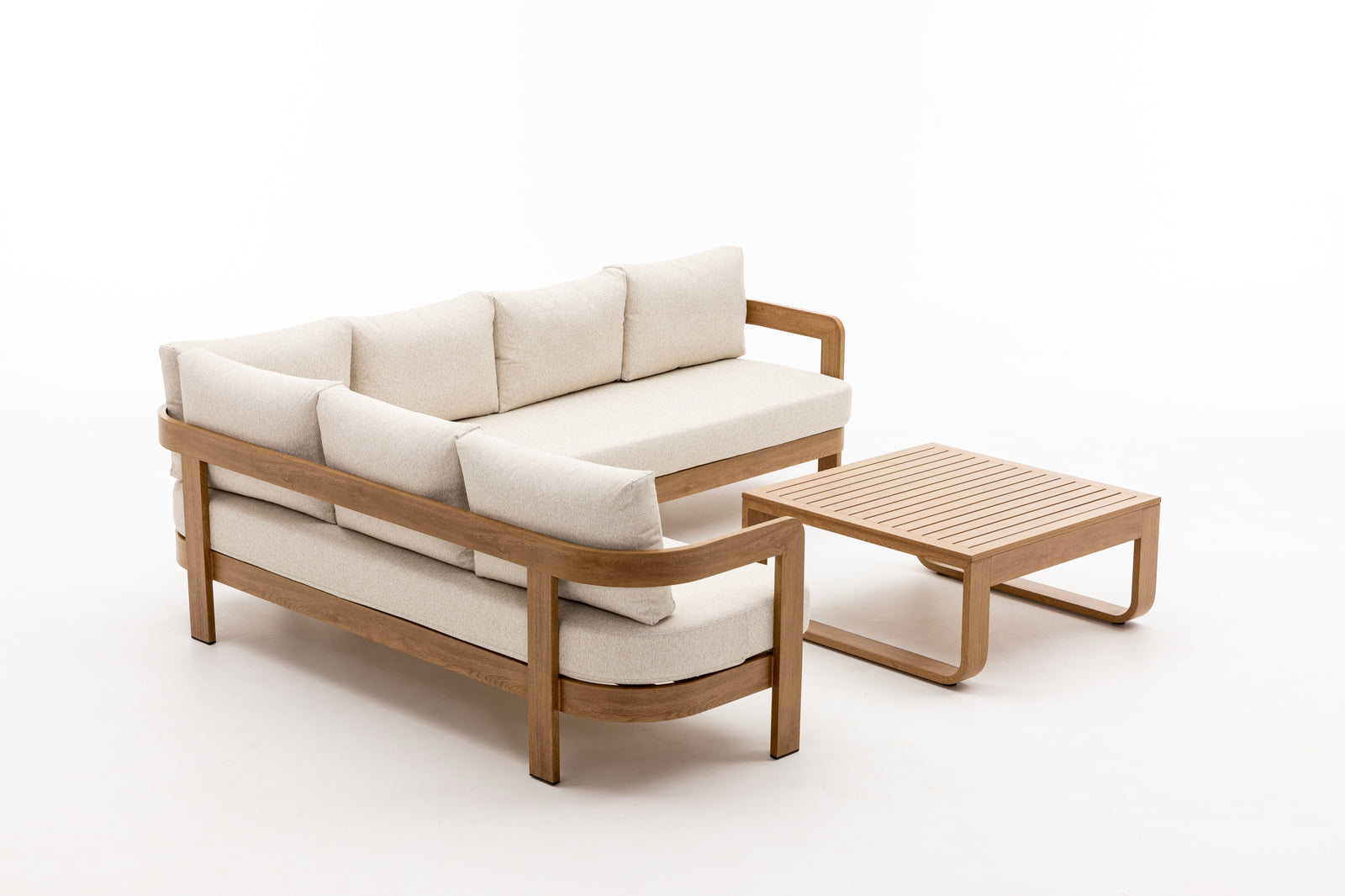 Dala Corner Sofa — Natural Wood