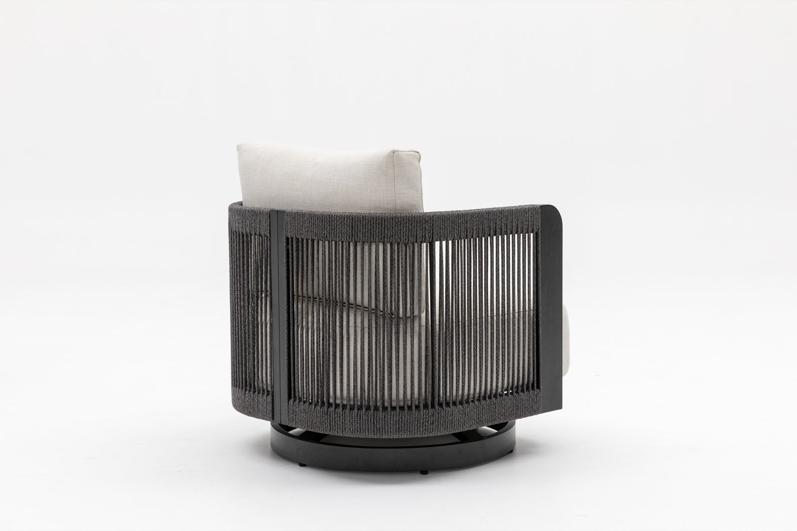 Havana Swivel Lounge Chair — Black Wood
