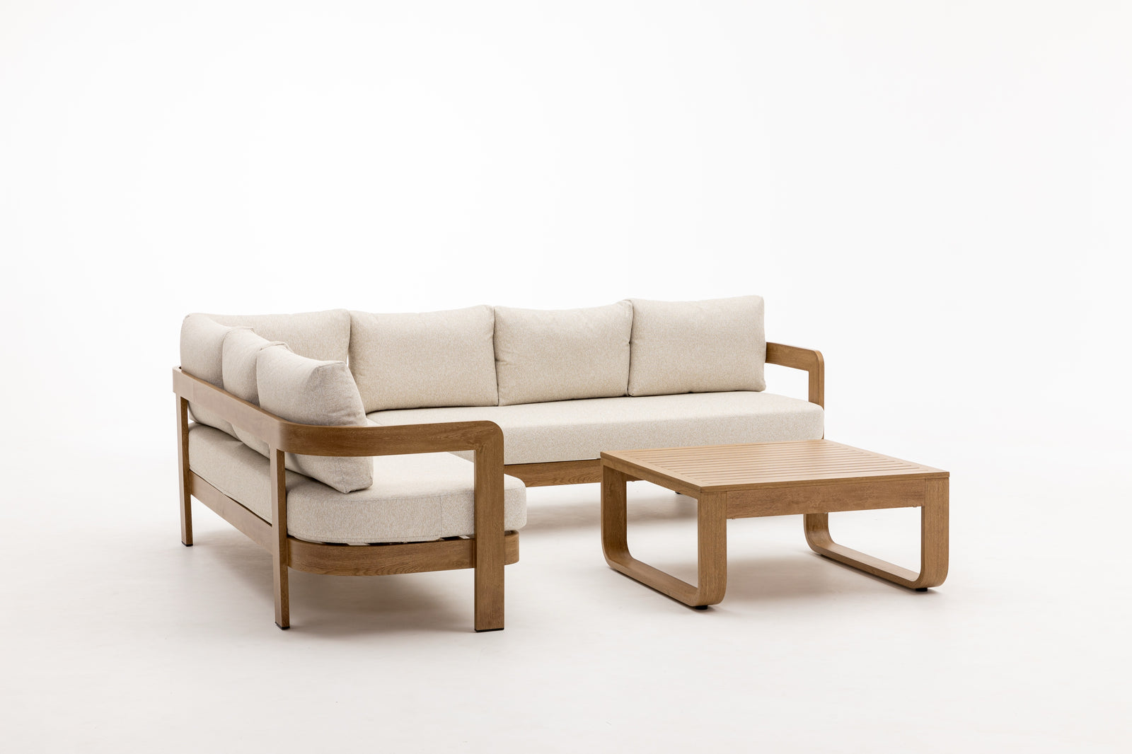 Dala Corner Sofa — Natural Wood
