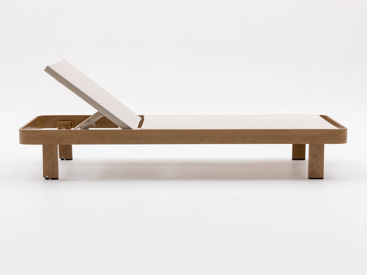 Dala Adjustable Chaise Lounge — Natural Wood