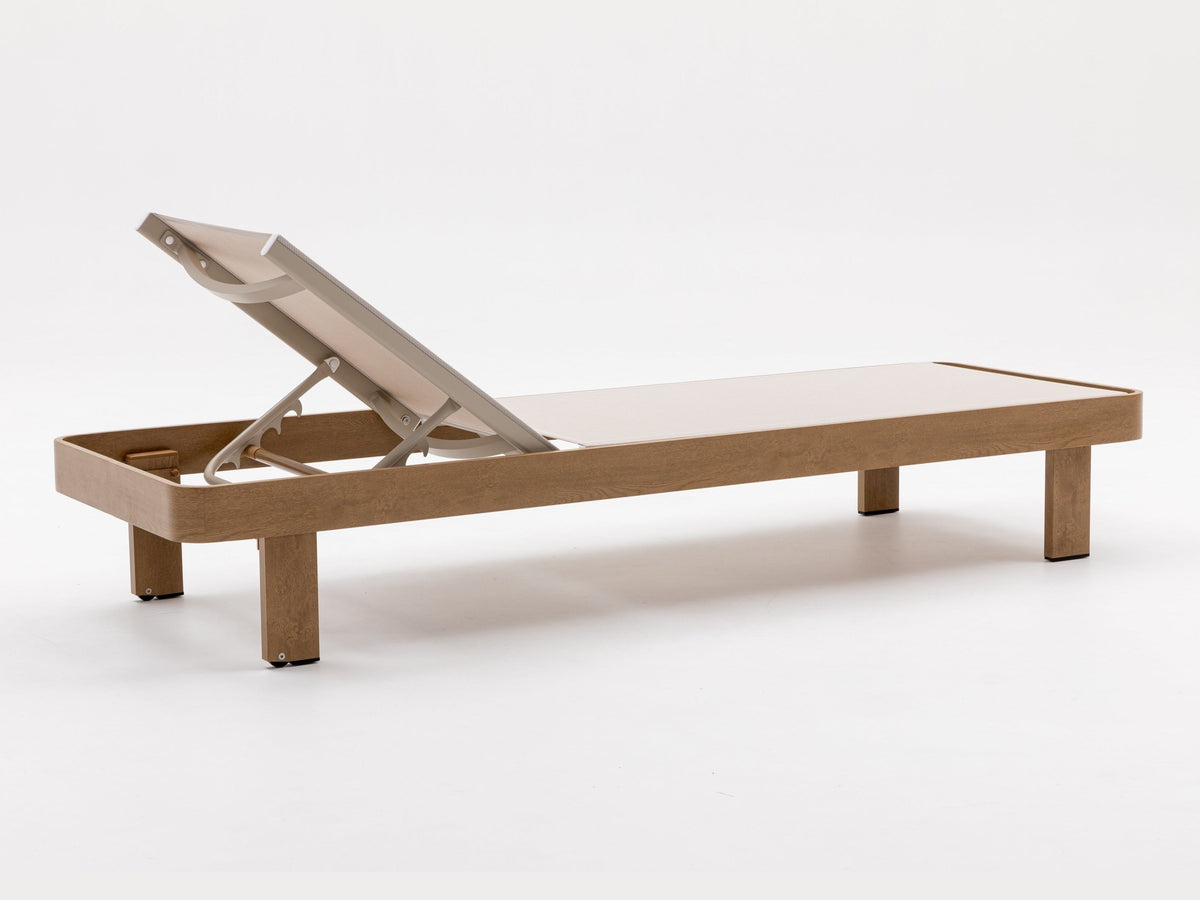Dala Adjustable Chaise Lounge — Natural Wood