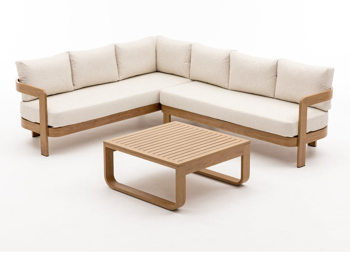 Dala Corner Sofa — Natural Wood