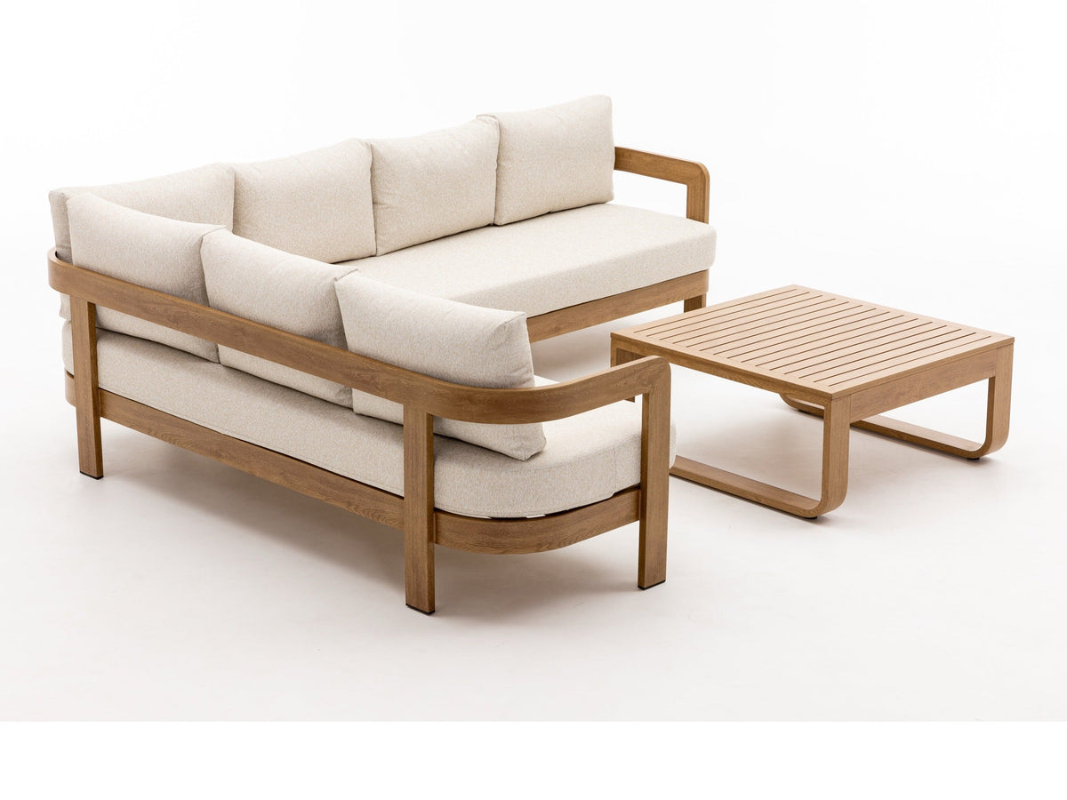 Dala Corner Sofa — Natural Wood