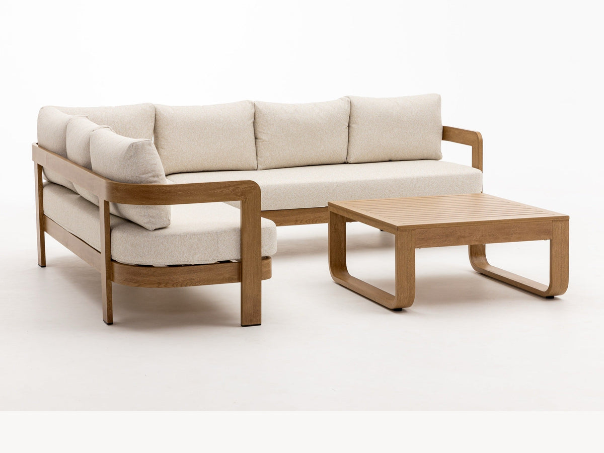 Dala Corner Sofa — Natural Wood