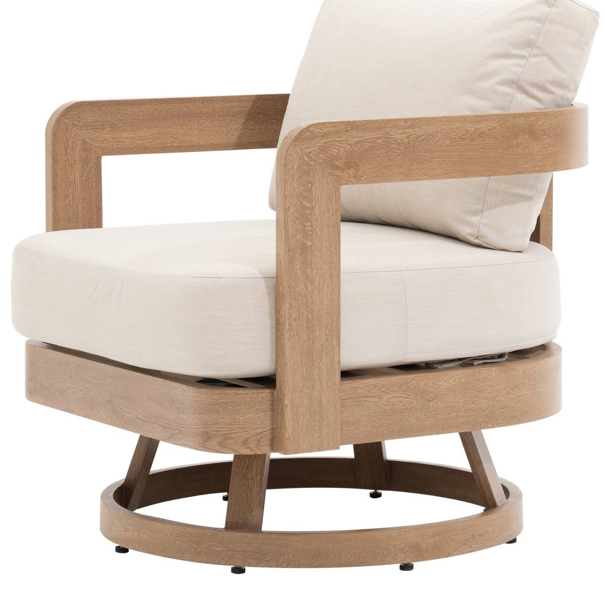 Dala Swivel Lounge Chair — Natural Wood