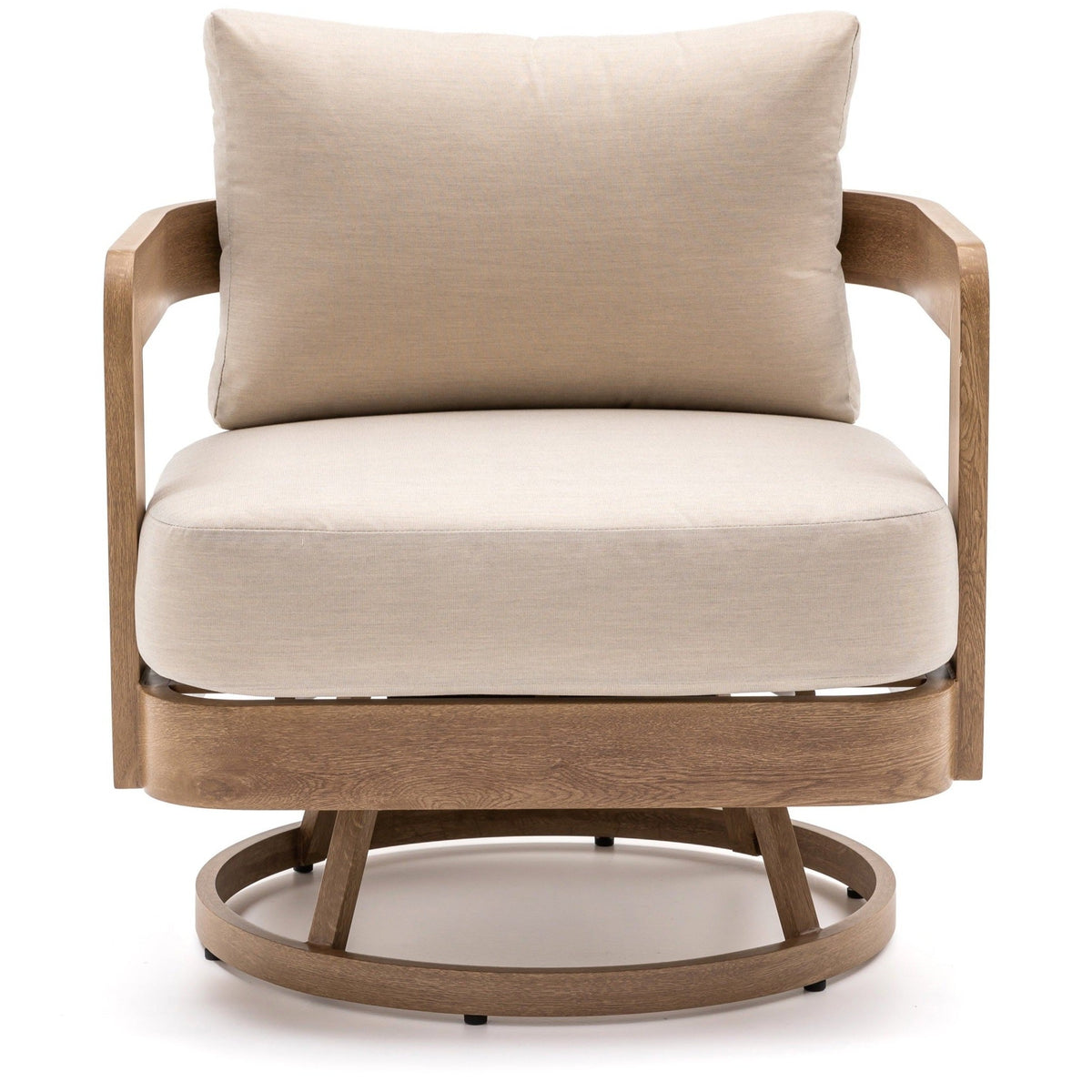 Dala Swivel Lounge Chair — Natural Wood