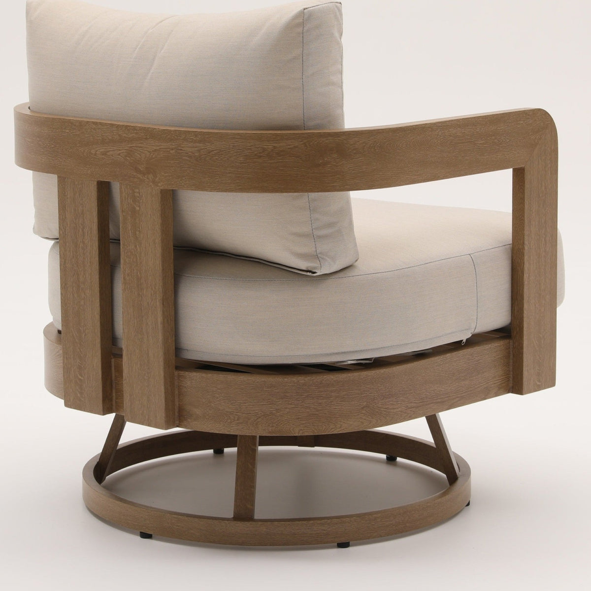 Dala Swivel Lounge Chair — Natural Wood