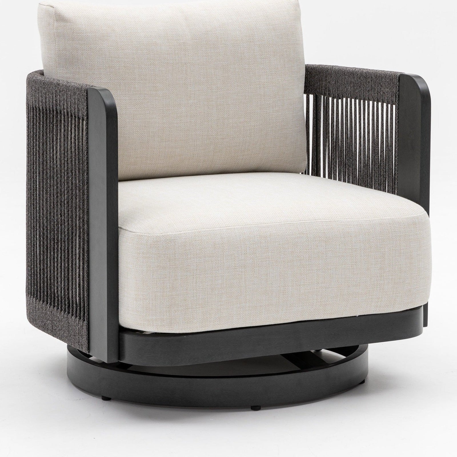Havana Swivel Lounge Chair — Black Wood